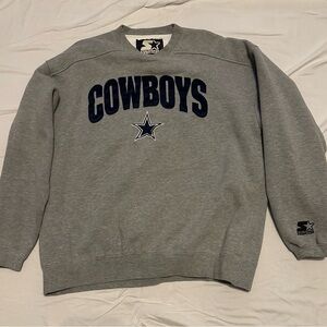 STARTER Gray Cowboys Crewneck Sweater